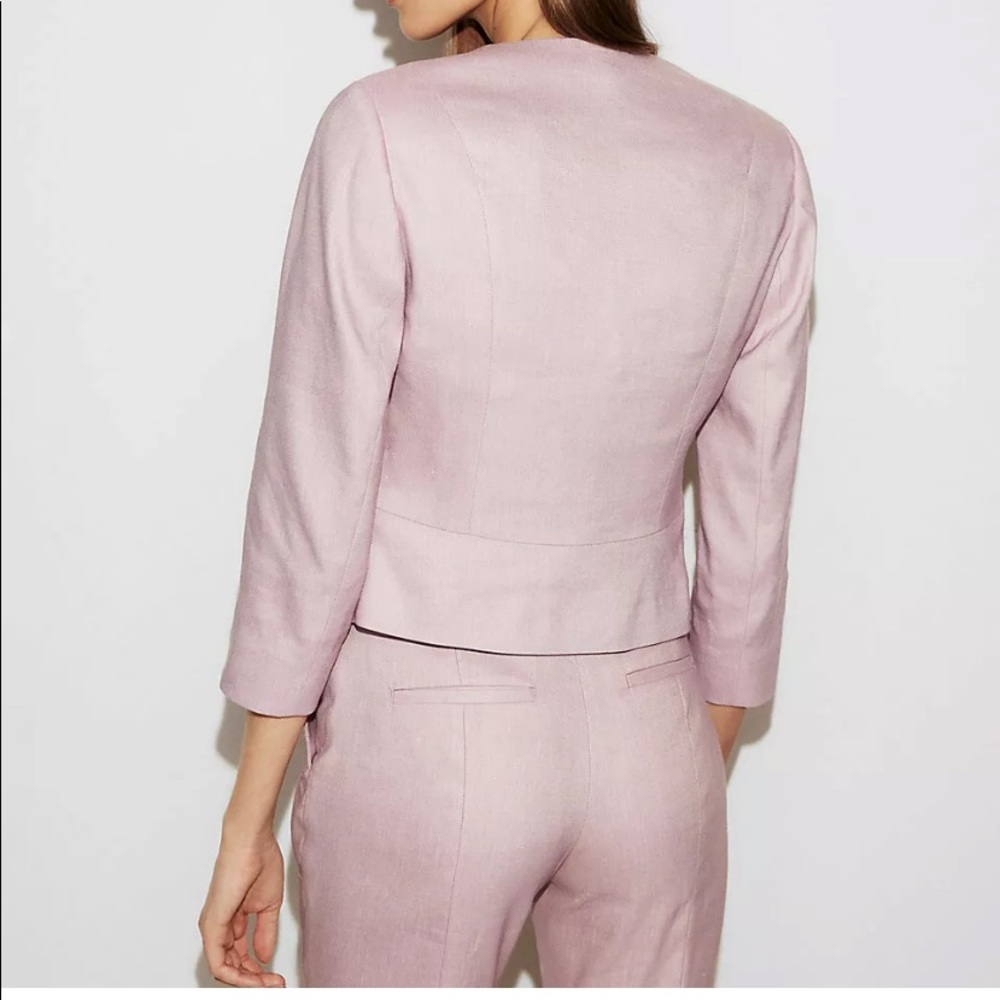 New ankle mid rise columnist slim leg pink linen - Picture 2 of 5